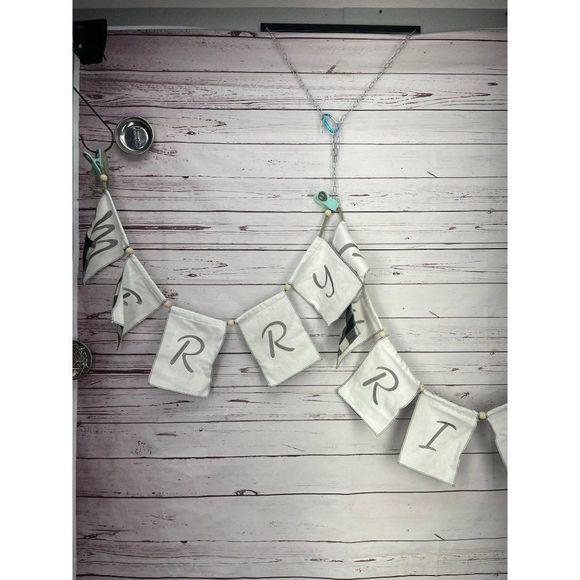 Merry Christmas Banner buffalo plaid reversible - Picture 1 of 7